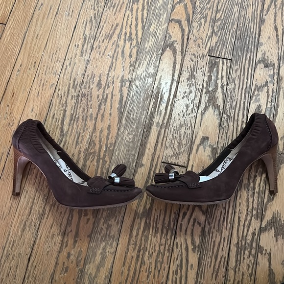 Vintage Celine tassel heels - chocolate brown suede - Picture 6 of 16